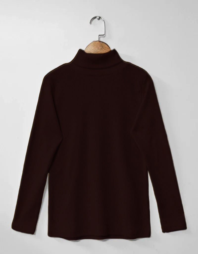 CH # 379 Winter Bliss Basic Plain Fleece Ribbed Cotton Warmth High Neck
