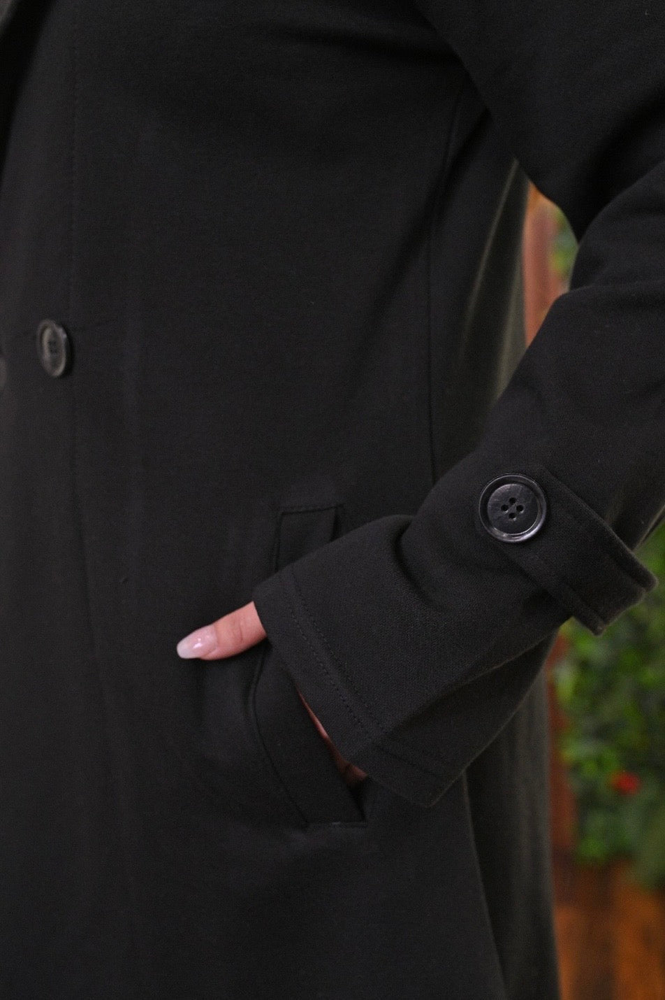 Long Fleece Trench Coat For Women's LY 0023