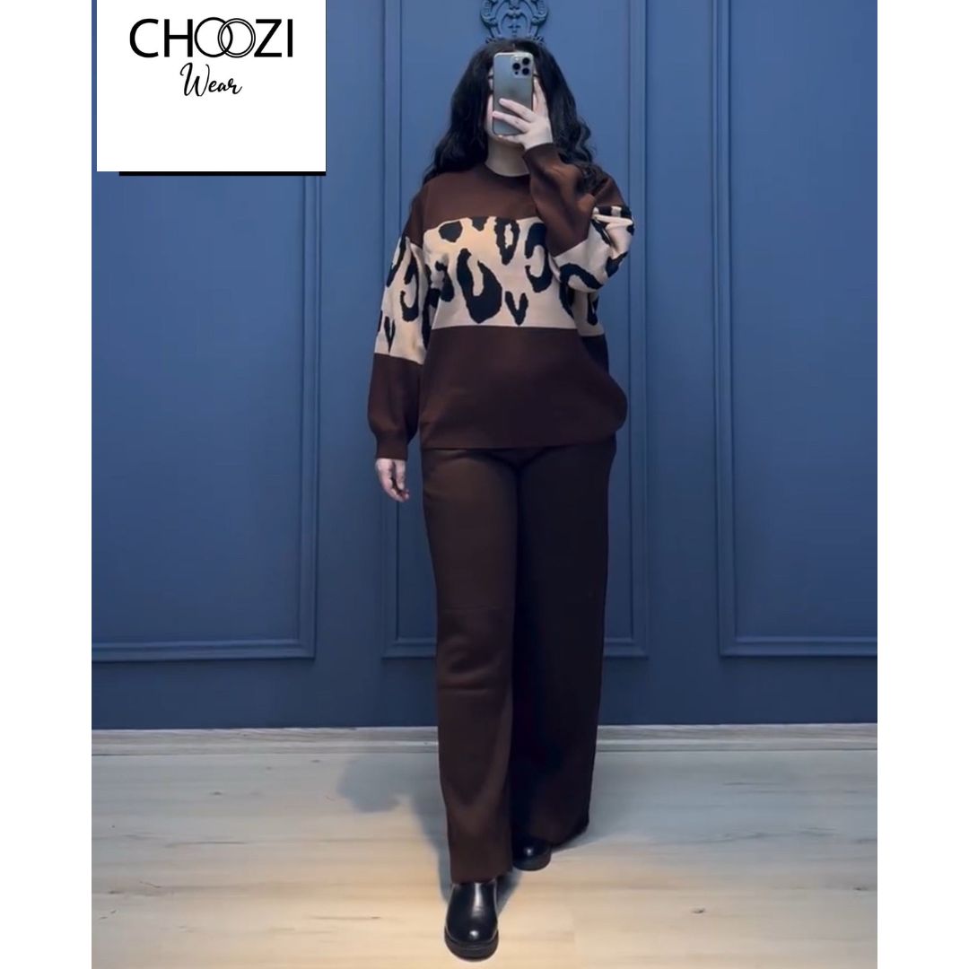 CH 526 2 Pcs Printed Fleece Co ord Set