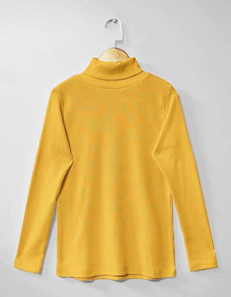 CH # 379 Winter Bliss Basic Plain Fleece Ribbed Cotton Warmth High Neck