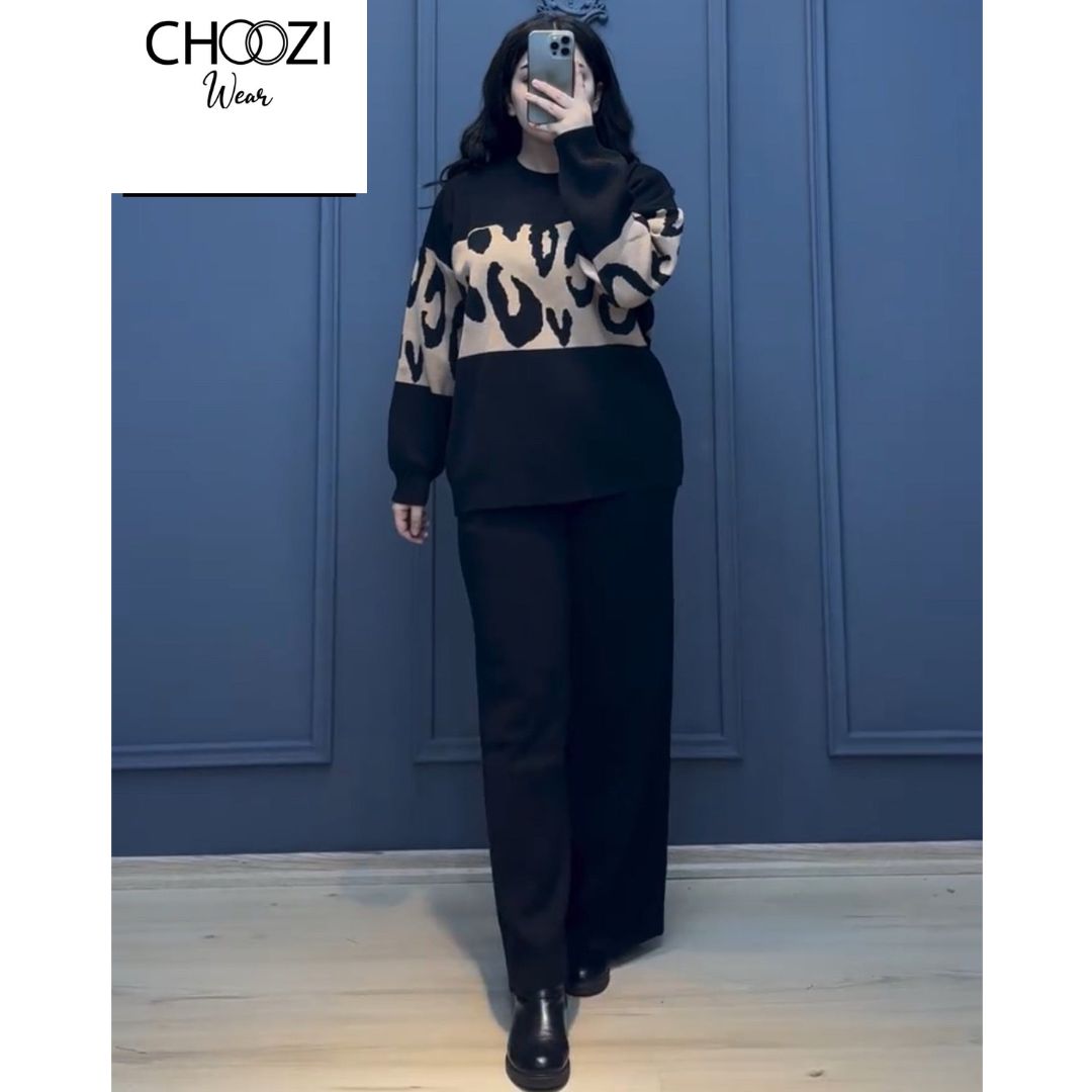 CH 526 2 Pcs Printed Fleece Co ord Set
