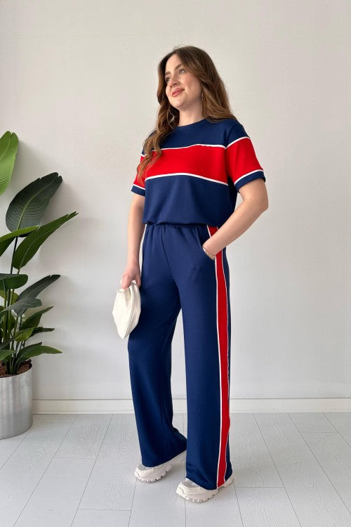 CH 544 Straight Trouser Panel Tee Tracksuit - Chooziwear