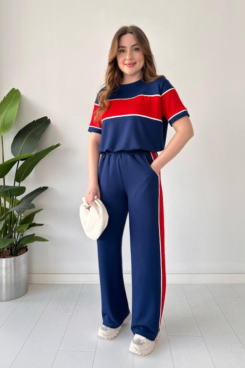CH 544 Straight Trouser Panel Tee Tracksuit - Chooziwear