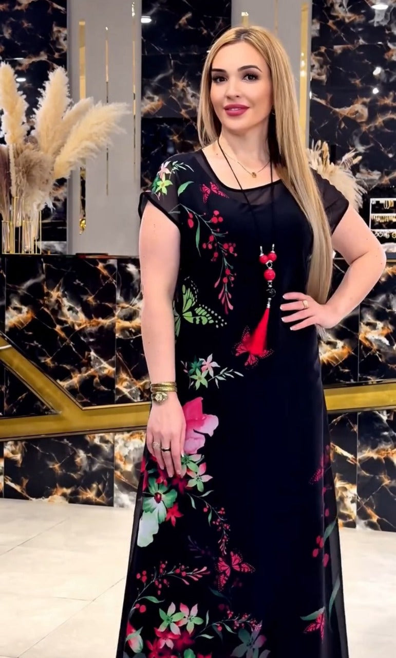 CH 570 - 2 Piece Floral Printed Party Dress - Chooziwear