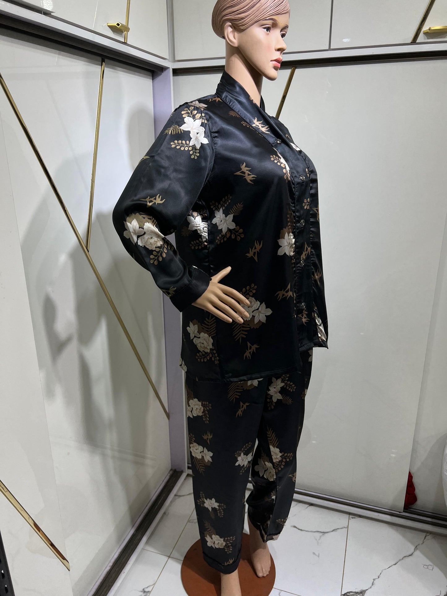 Fabric silk Night dress Item ly#101