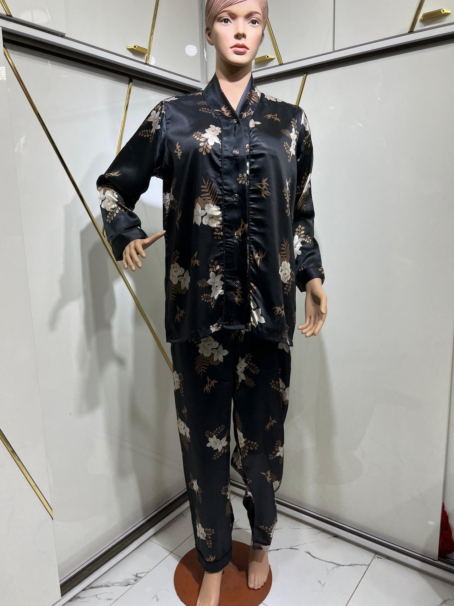 Fabric silk Night dress Item ly#101