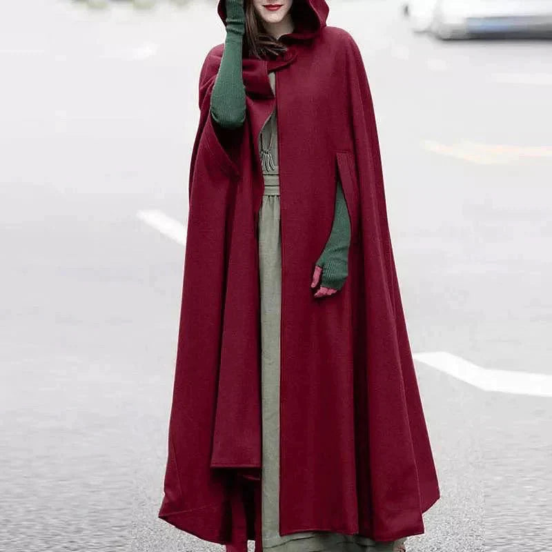 50% OFF women's stylish long cape cloak hooded Coat Hoodies Poncho Warm Cosplay Outwear Windbreaker CH-330