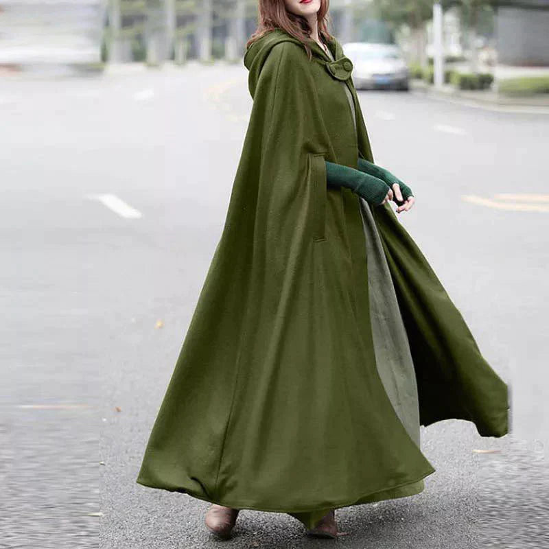 50% OFF women's stylish long cape cloak hooded Coat Hoodies Poncho Warm Cosplay Outwear Windbreaker CH-330