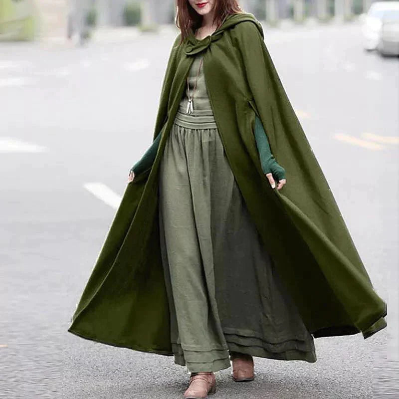 50% OFF women's stylish long cape cloak hooded Coat Hoodies Poncho Warm Cosplay Outwear Windbreaker CH-330