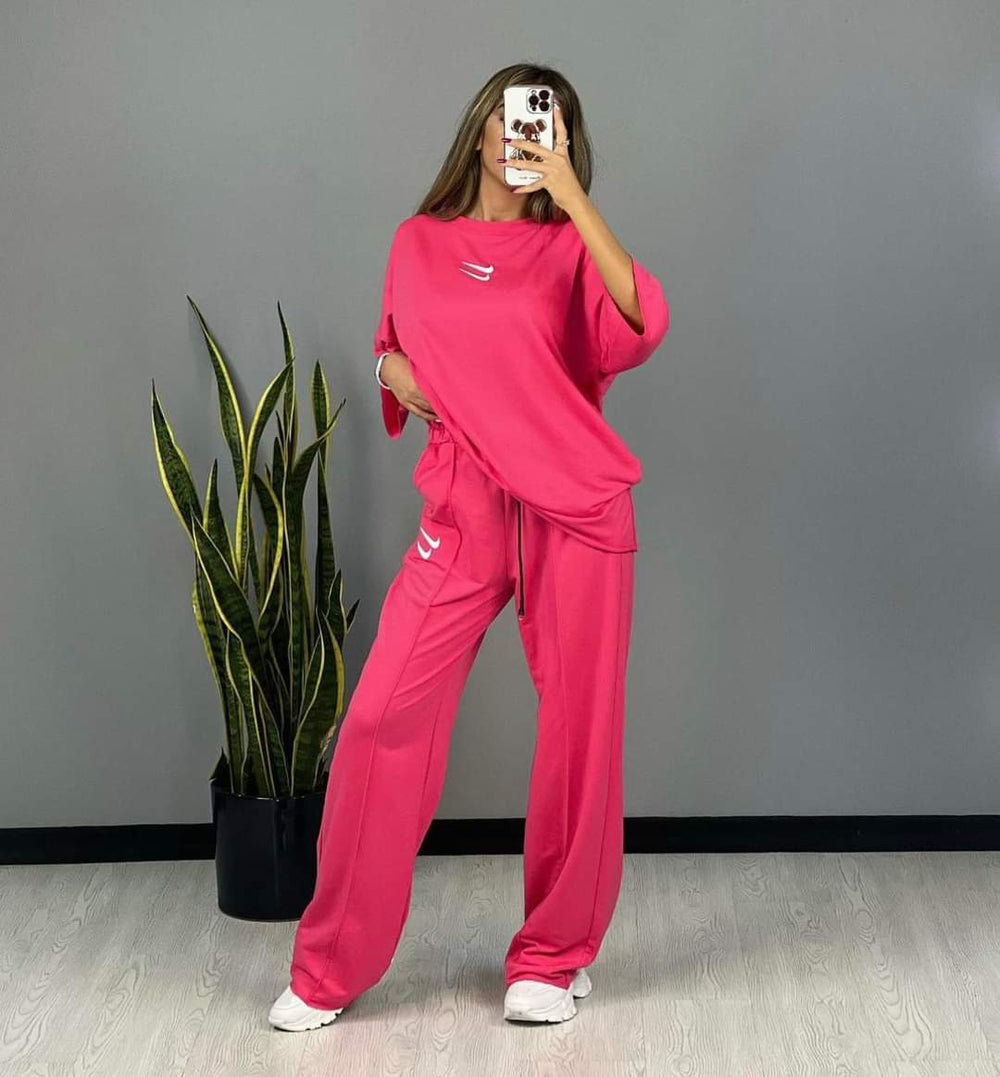 CH # 354 - Exquisite Drop Shoulder T-Shirt And Trousers In Captivating Colors