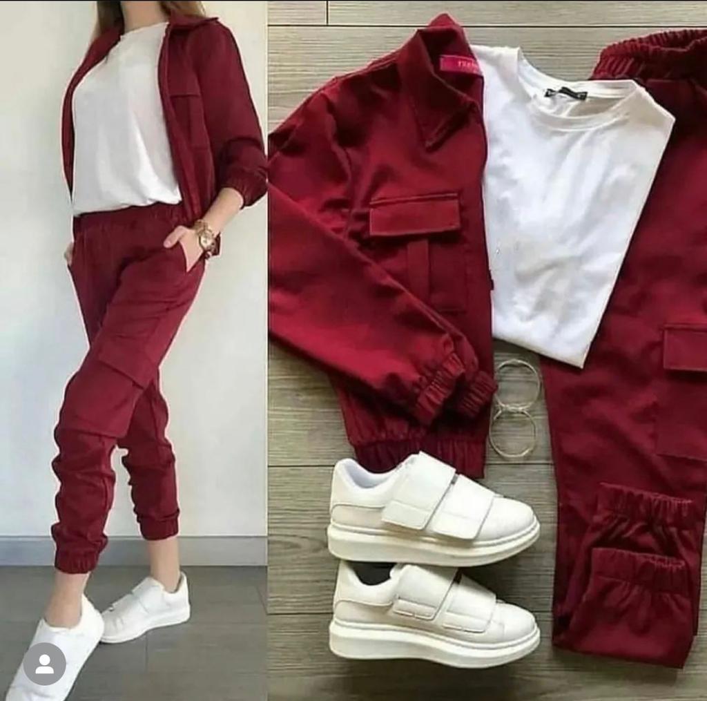 3 Pcs Women Winter Pocket Style Tracksuit LY-0011