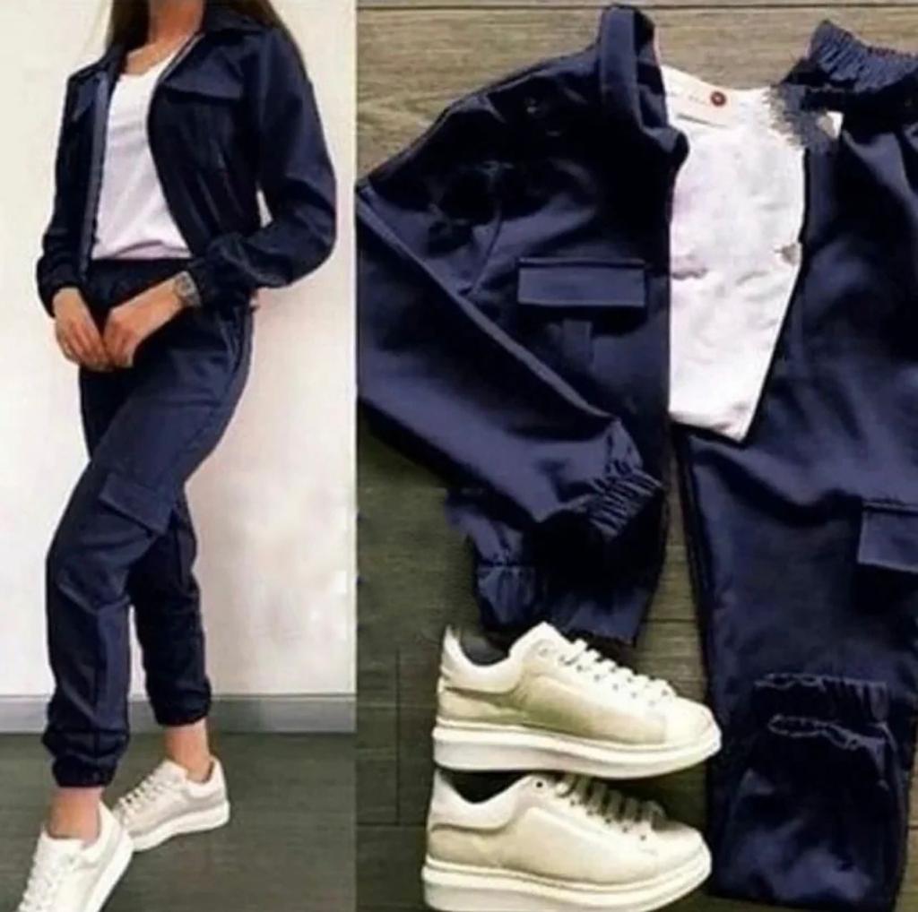 3 Pcs Women Winter Pocket Style Tracksuit LY-0011