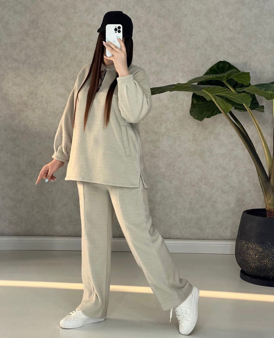 WINTER SIDE POCKET 2 PIECES FLEECE DRESS CH # 322