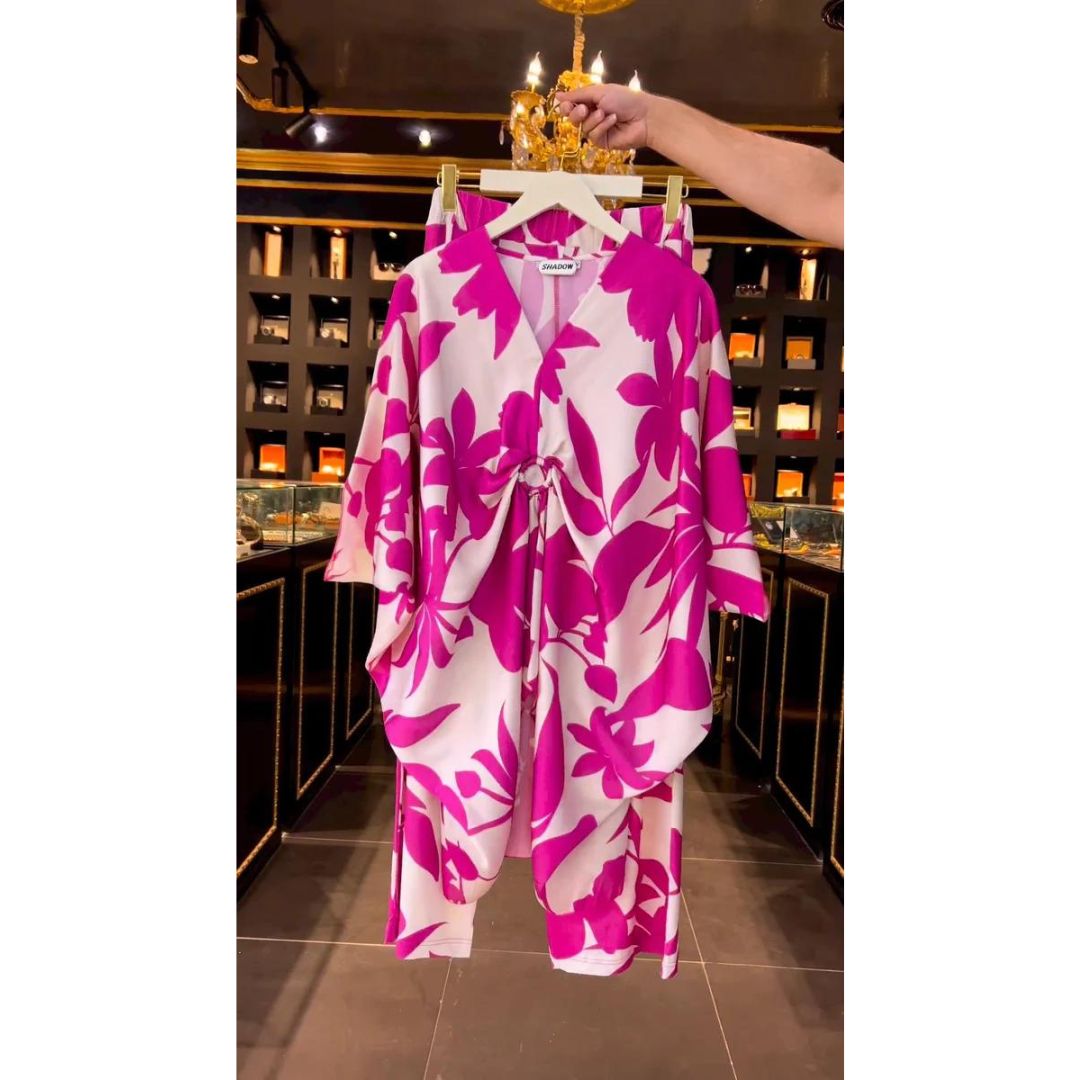 Ch # 359 Indonesian Kaftaan Pattern Printed Co Ord Set