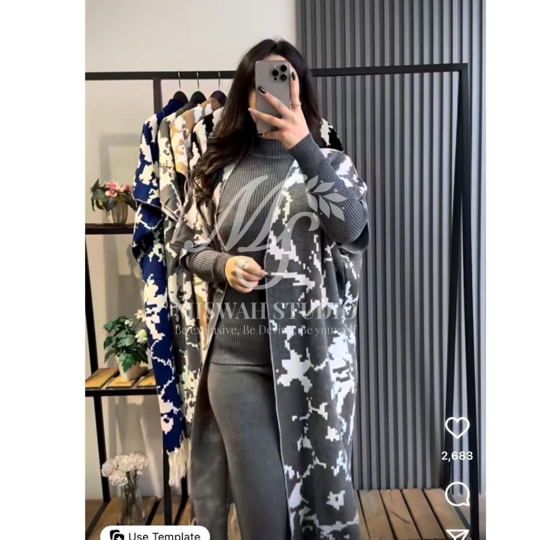 CH # 387 Ready-To-Wear 3 Piece Dress High Neck + Upper + Trouser