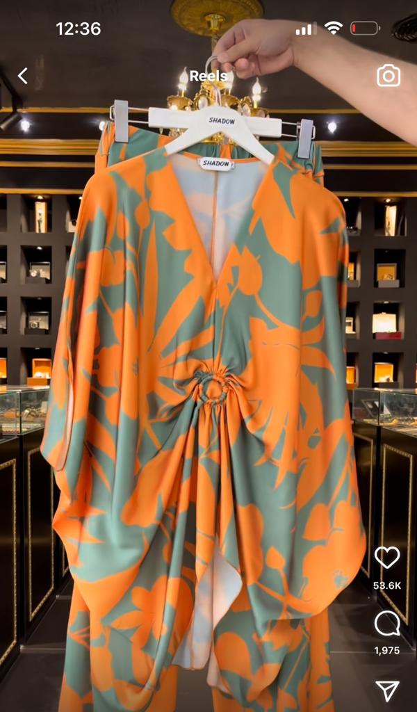 Ch # 359 Indonesian Kaftaan Pattern Printed Co Ord Set