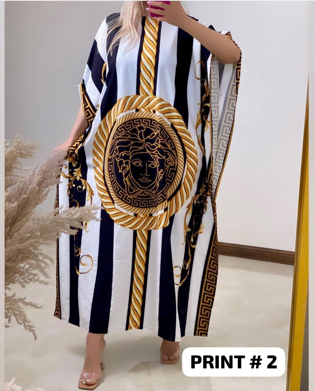 Ch # 409 Long Artistic Shamoz Silk Kaftaan