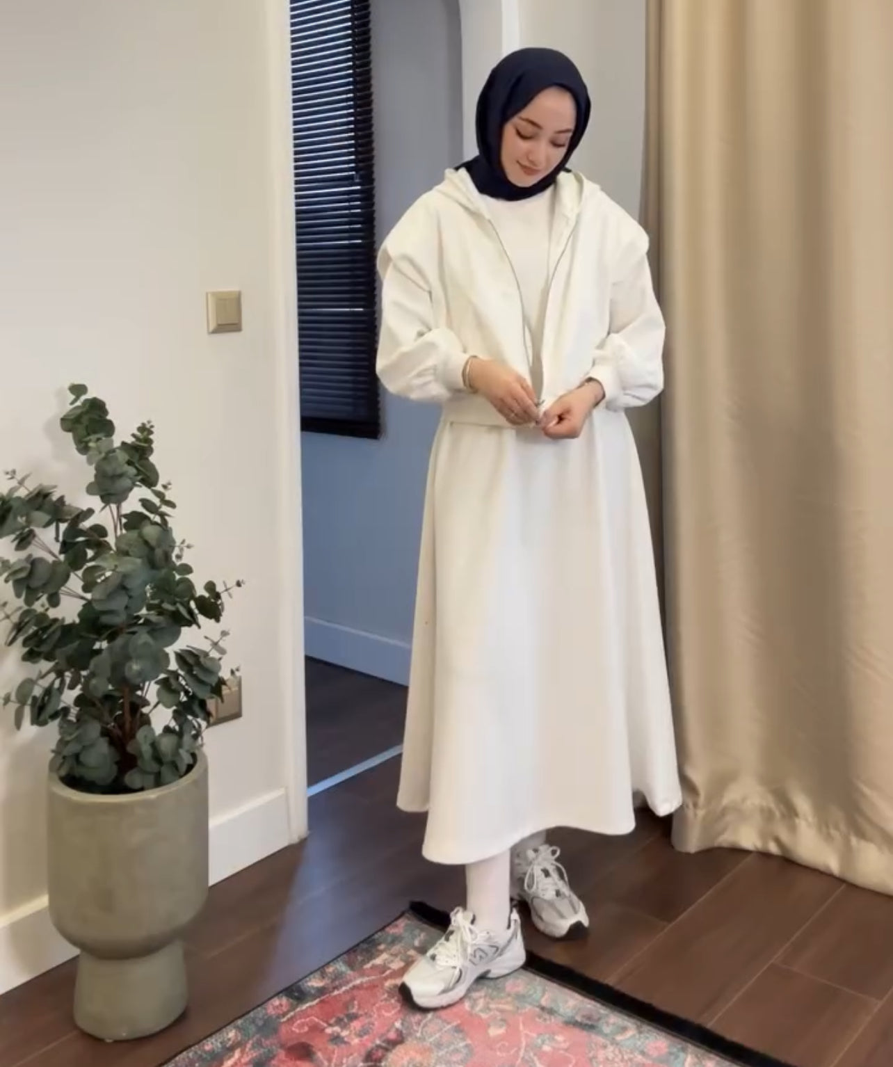 CH 508 Choozi 2 Pcs Winter Outfit Long Frock With Upper Fleece Hoodie