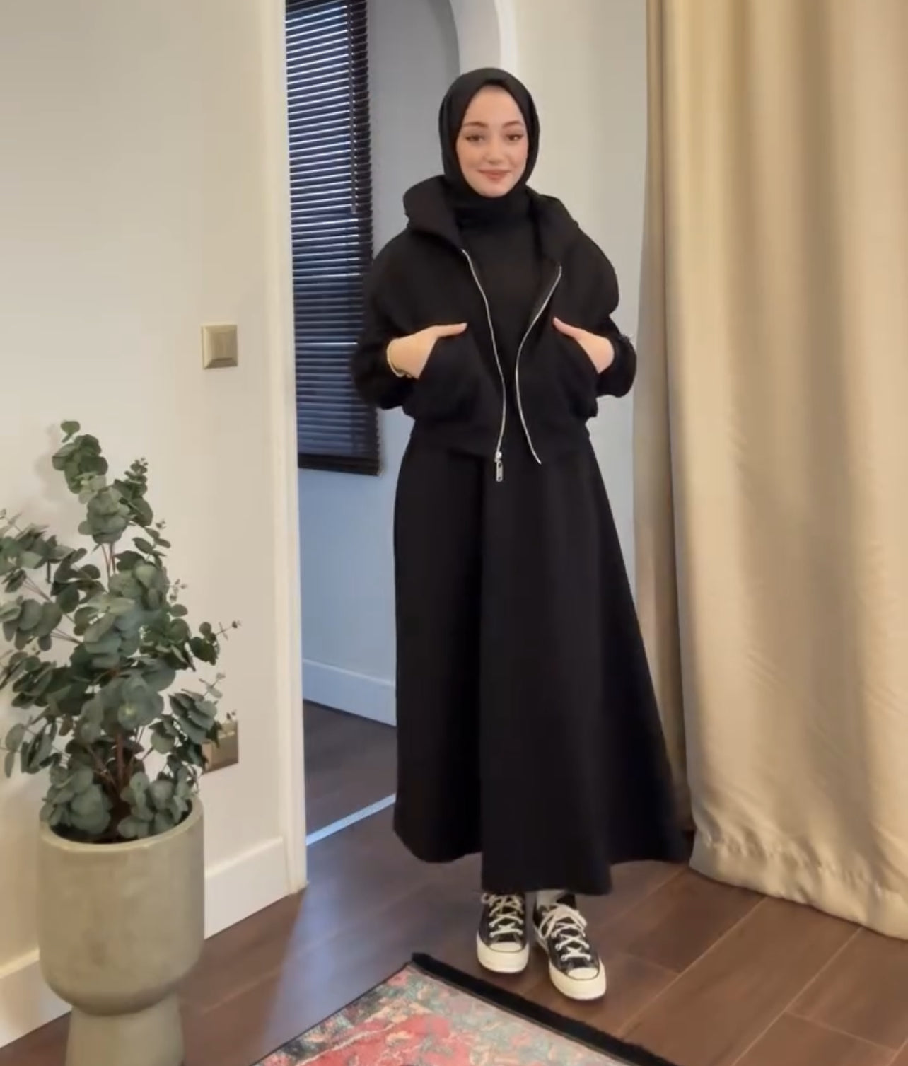 CH 508 Choozi 2 Pcs Winter Outfit Long Frock With Upper Fleece Hoodie