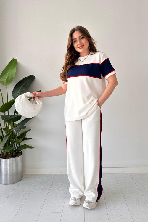 CH 544 Straight Trouser Panel Tee Tracksuit - Chooziwear