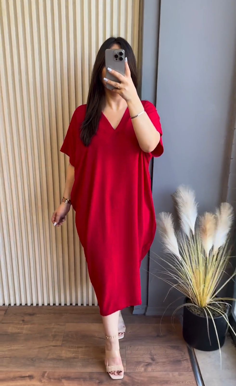 CH 446 V Neck Comfortable Long Top