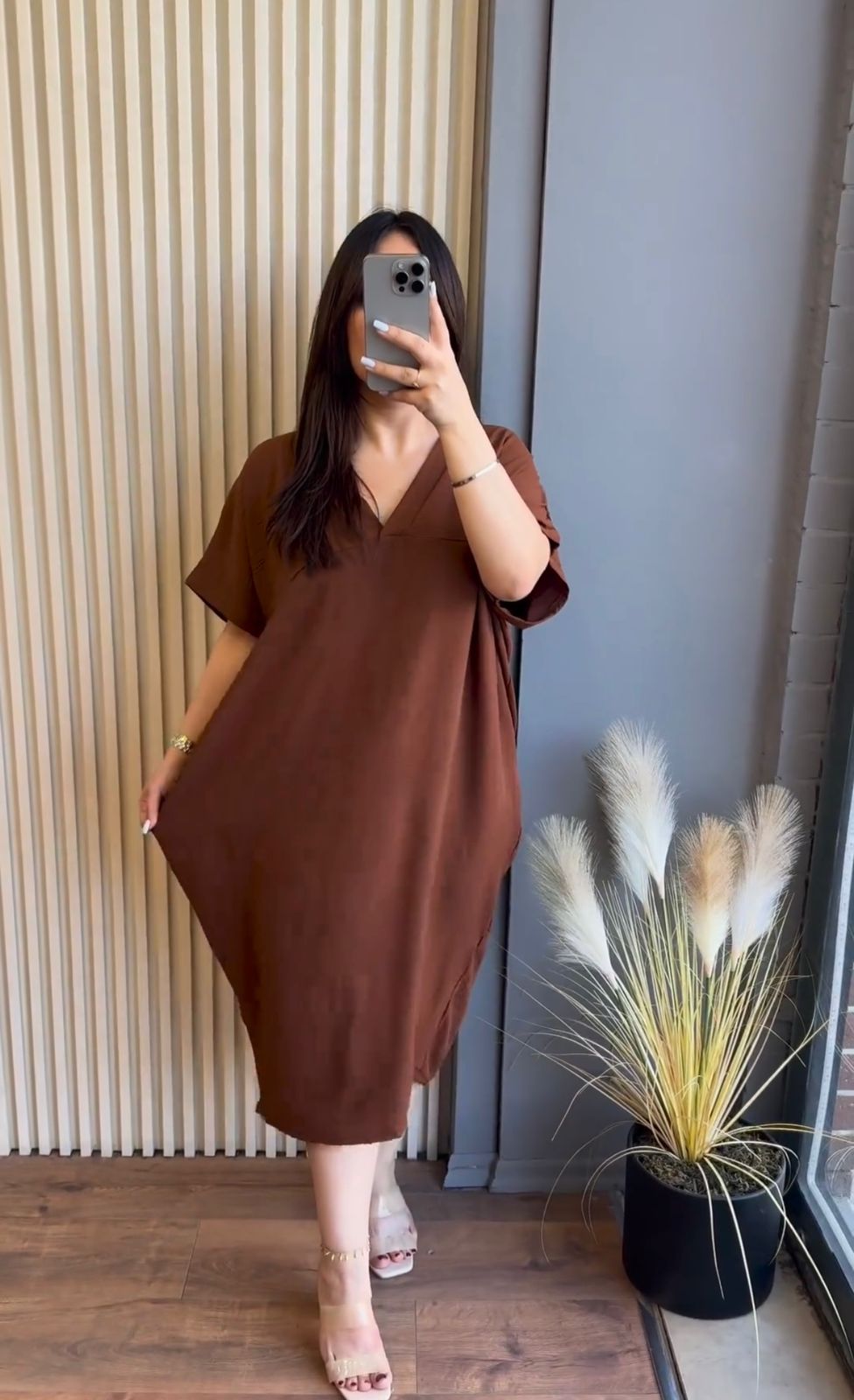 CH 446 V Neck Comfortable Long Top