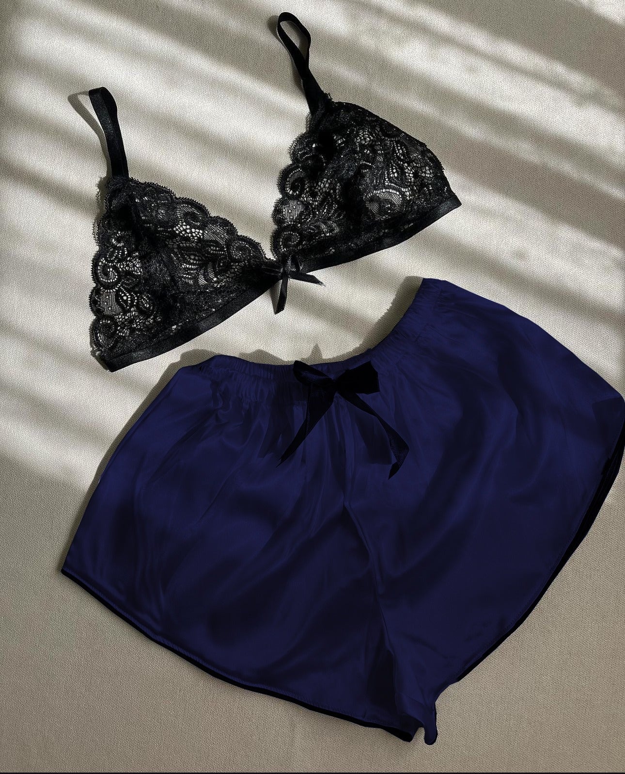 P67 Silk Short With Net Bra Night Wear Set