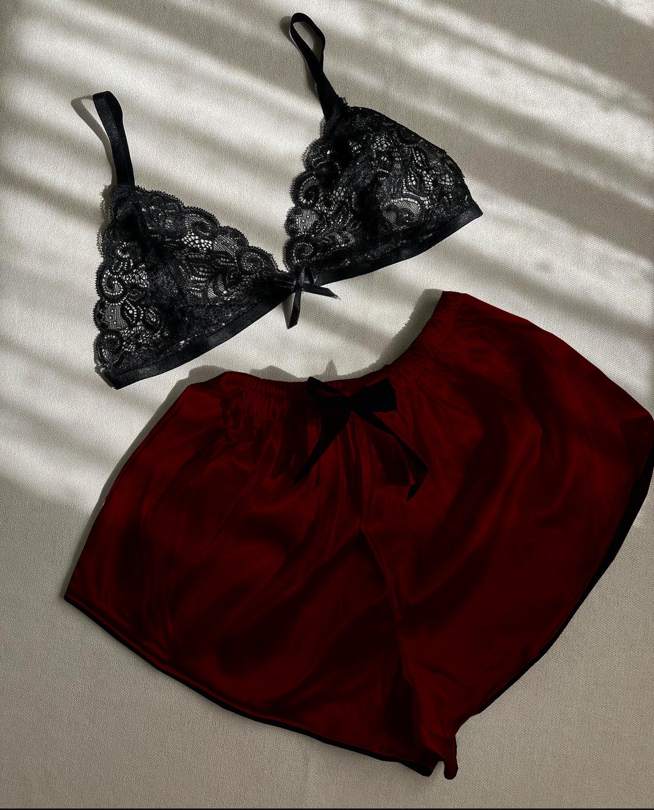P67 Silk Short With Net Bra Night Wear Set