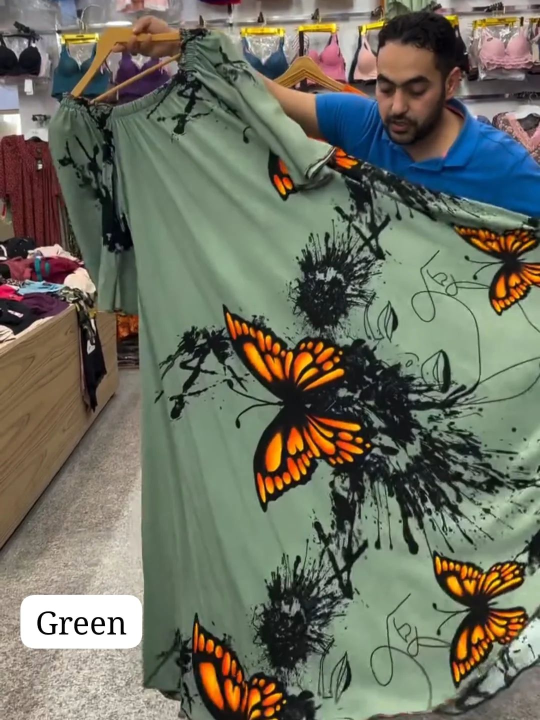 CH 554 Butterfly Printed A-Line Long Frock - Choozi