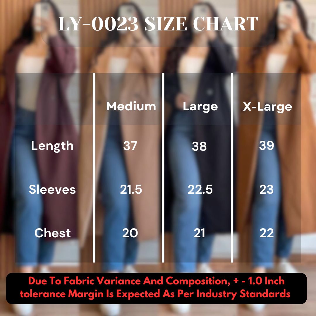 Long Fleece Trench Coat For Women's LY 0023