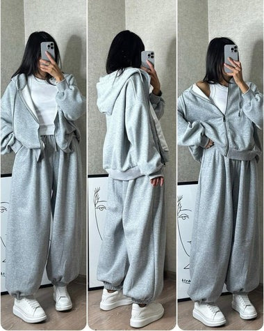 CH 479 cloud flower Zipper co-ord Set