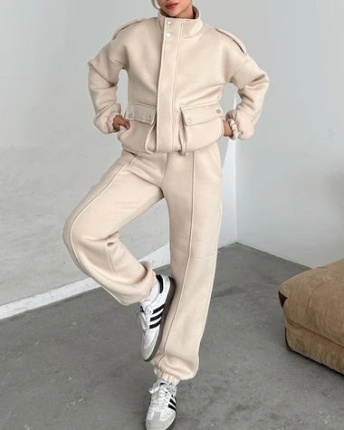 CH - 488 Mock Neck Cargo Pocket Winter Fleece Out-Fit