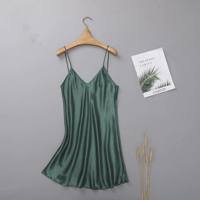 LONG SILK INTIMATE CASUAL WOMEN SLEEPWEAR TOP CHK # P40