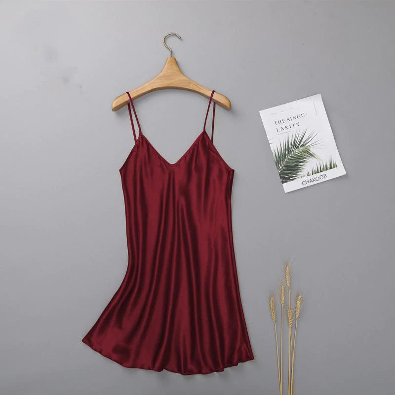 LONG SILK INTIMATE CASUAL WOMEN SLEEPWEAR TOP CHK # P40