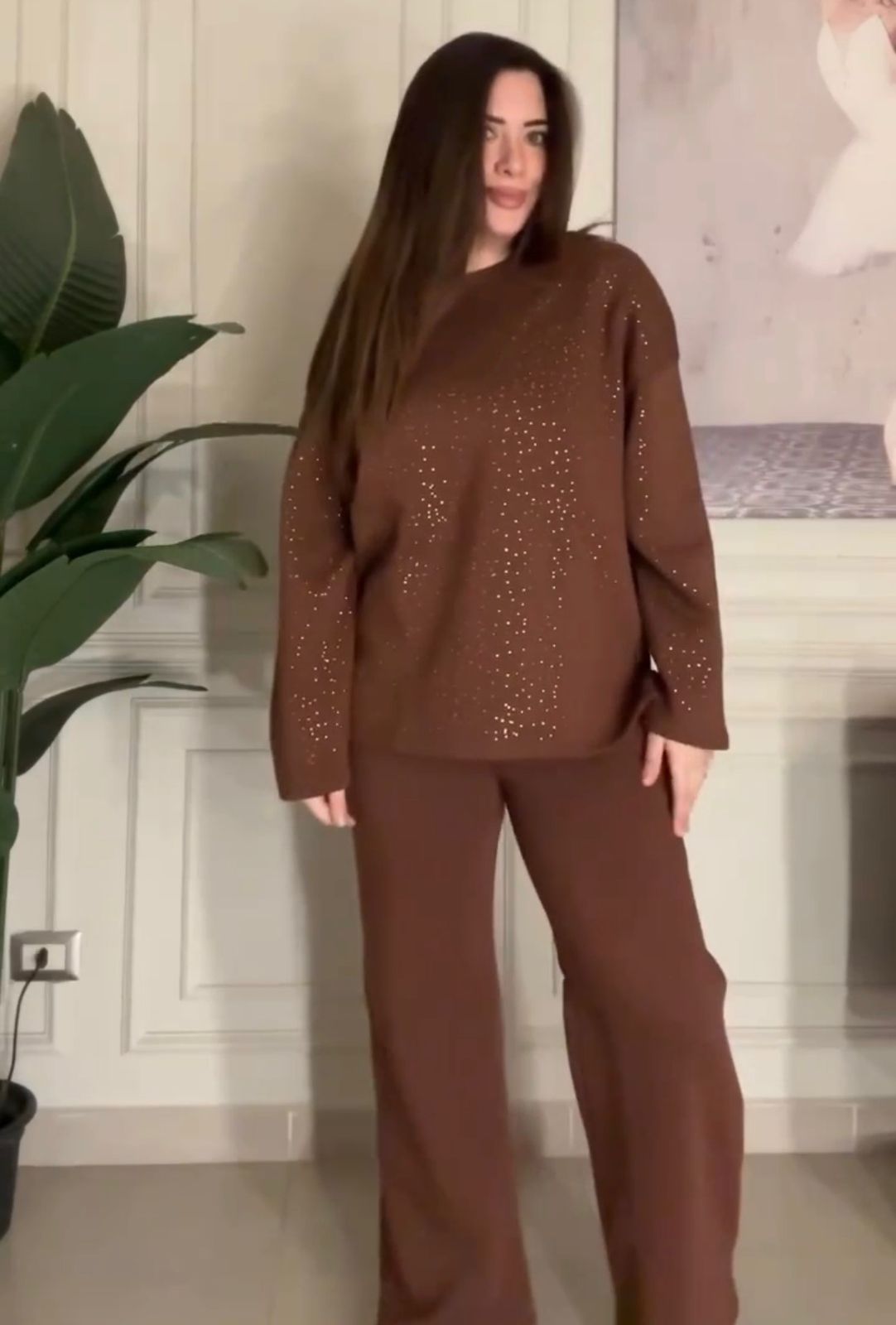 CH 600 - Sparkle Two-Piece Winter Co ord Set - Choozi