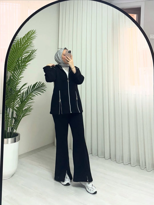 CH 601 - Bootcup Zipper Hooded Style Co-Ord Set - Choozi