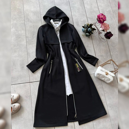 Oversize Long Hooded Fleece Upper Coat LY-0025